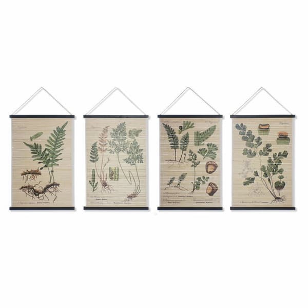 Kanvas DKD Home Decor Virágok 60 x 2 x 90 cm Cottage (4 Delar)