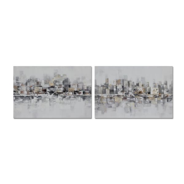 Tavla DKD Home Decor 120 x 2,8 x 80 cm Abstrakt Loft (2 antal)