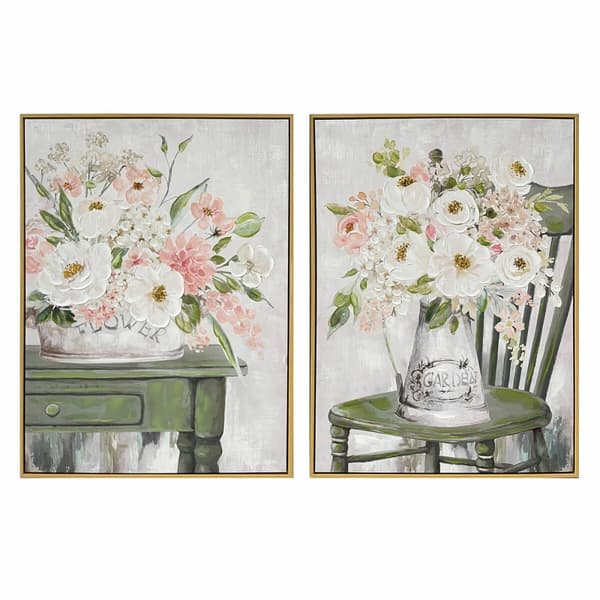 Tavla DKD Home Decor Shabby Chic Vas 60 x 3,5 x 80 cm (2 antal)