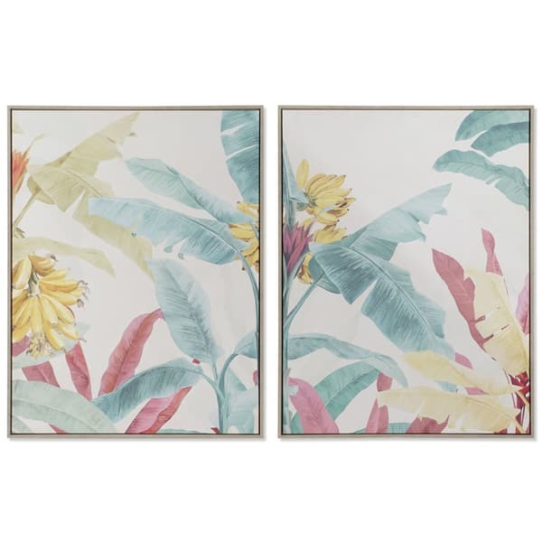 Tavla DKD Home Decor Tropiskt 75 x 4 x 100 cm (2 antal)