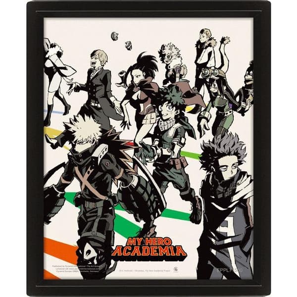 My Hero Academia Heroes And Villains Lenticular 3D Print Multicoloured 25.5cm x 0.2cm x 20.5cm