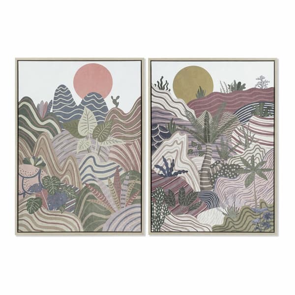 Maleri DKD Home Decor 53 x 4,5 x 73 cm Moutain Boho (2 enheder)
