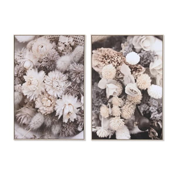 Maleri DKD Home Decor 83 x 4,5 x 122,5 cm 83 x 4,5 x 123 cm Cvetlice Cottage (2 enheder)