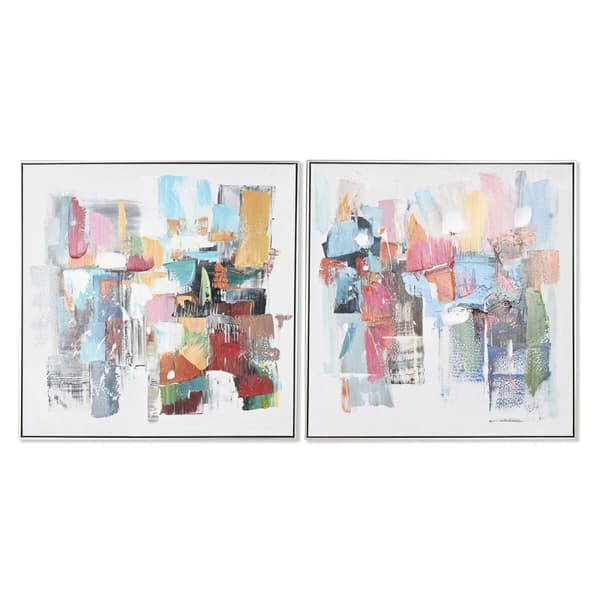 Maleri Home ESPRIT Abstrakt Moderne 82 x 4,5 x 82 cm (2 enheder)