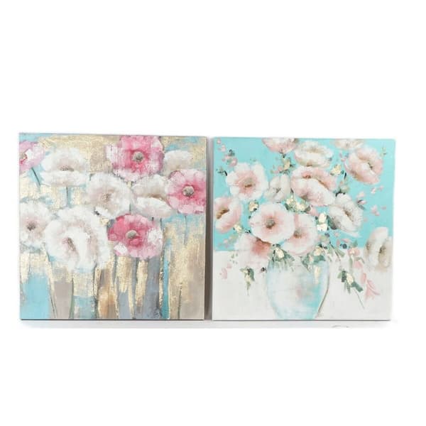 Maleri DKD Home Decor 99,5 x 3,5 x 99,5 cm Blomstervase Shabby Chic (2 enheter)