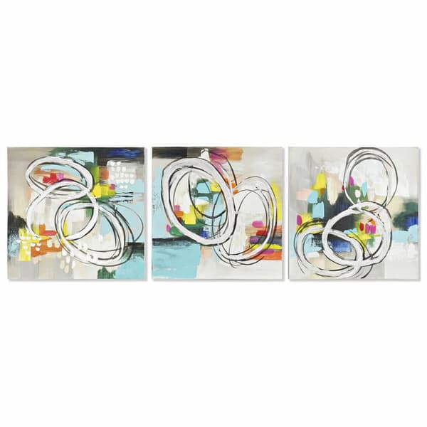 Maleri DKD Home Decor 60 x 2,8 x 60 cm Abstrakt Moderne (3 Deler)