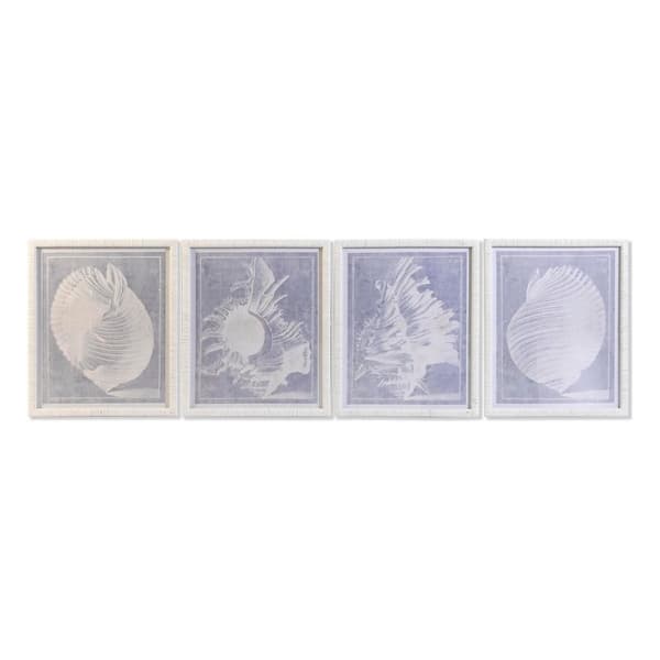 Maleri DKD Home Decor Krystall Snegle 50 x 2 x 60 cm 50 x 60 x 2,5 cm (4 Deler)
