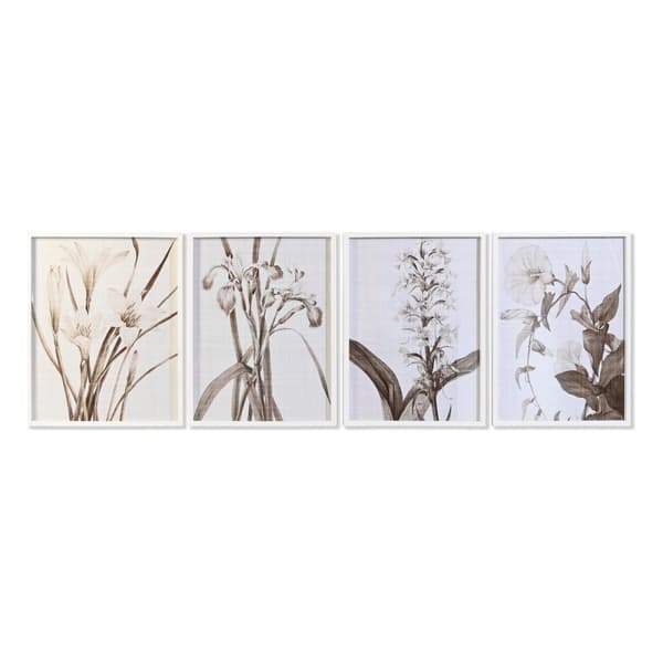 Maleri DKD Home Decor Krystall Bjørk 55 x 70 x 2,5 cm 55 x 2,5 x 70 cm Kukat (4 Deler)