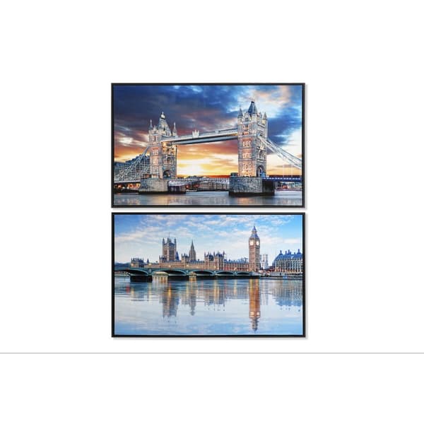Læret DKD Home Decor 90 x 2,5 x 60 cm 90 x 2.5 x 60 cm London Loft (2 enheter)