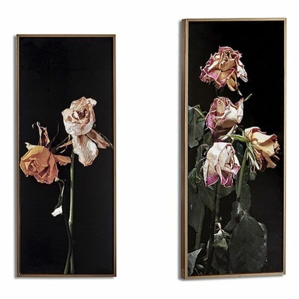 Maleri Gyllen Kukat Svart Sponplate (21,2 x 2 x 51,2 cm)