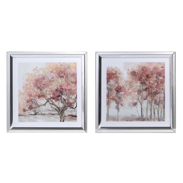 Maleri DKD Home Decor 69 x 2,5 x 69 cm Treer Tradisjonell (2 enheter)