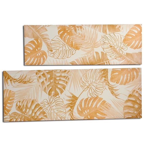 Læret Blad av plante Gyllen 135 x 45 x 1,5 cm (6 enheter)