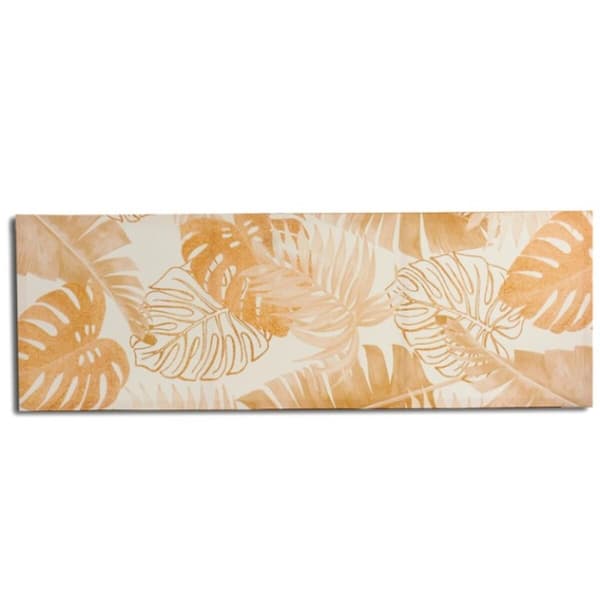 Læret Blad av plante Gyllen 135 x 45 x 1,5 cm (6 enheter)