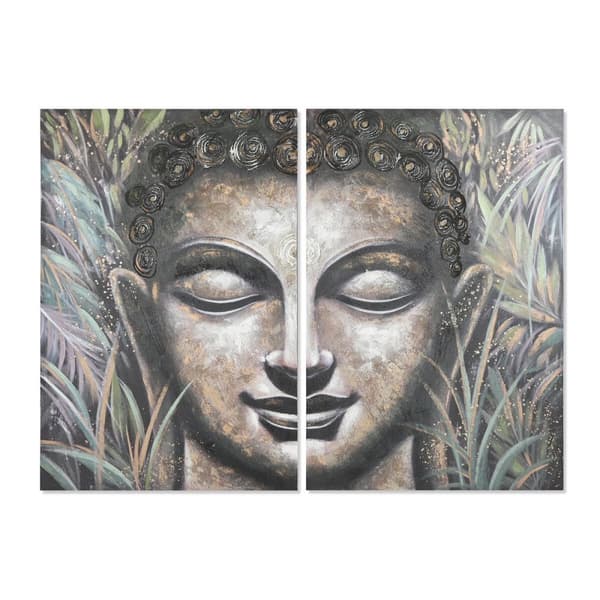Sett 2 bilder Home ESPRIT Buddha Orientalsk 160 x 3 x 120 cm