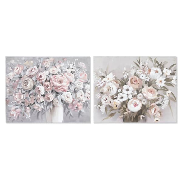 Maleri Home ESPRIT Tradisjonell Blomstervase 100 x 3,7 x 80 cm (2 enheter)
