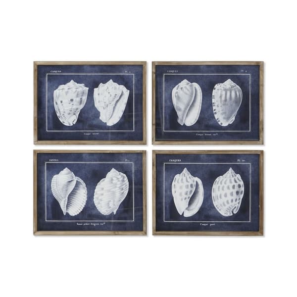 Maleri Home ESPRIT Snegle 60 x 2,5 x 45 cm (4 enheter)