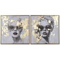 Miniatyrbilde 1 av 4: Maleri Home ESPRIT Gyllen chica 70 x 3,5 x 70 cm (2 enheter)