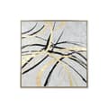 Miniatyrbilde 1 av 4: Maleri Home ESPRIT Hvit Gyllen Abstrakt Moderne 131 x 4 x 131 cm