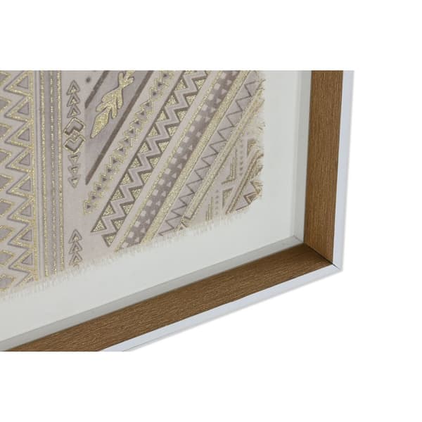 Læret Home ESPRIT Hvit Naturell Boho 50 x 3,8 x 60 cm (2 enheter)