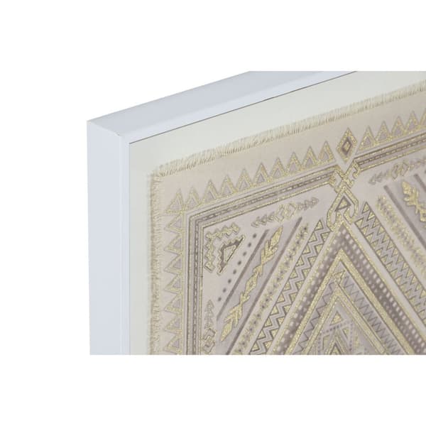 Læret Home ESPRIT Hvit Naturell Boho 50 x 3,8 x 60 cm (2 enheter)