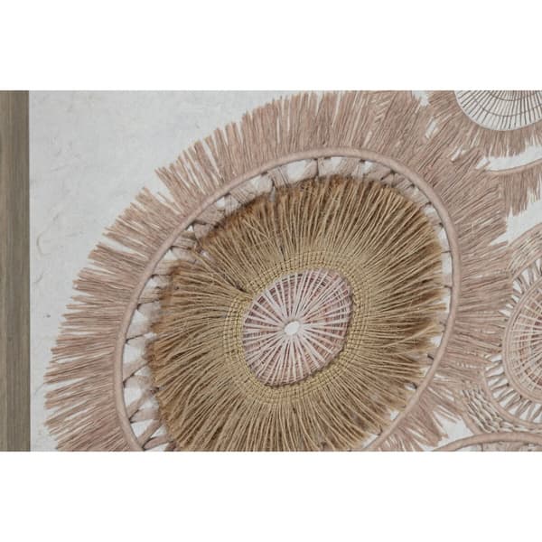 Læret Home ESPRIT Hvit Naturell Boho 40 x 3 x 60 cm (2 enheter)