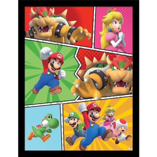 Super Mario Serietidning Inramad Print