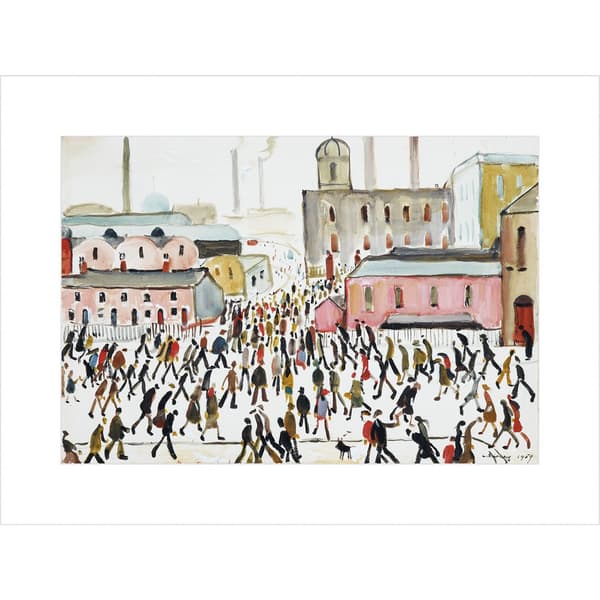 L.S. Lowry Going To Work 1959 Mounted Print Multicoloured 30cm x 40cm