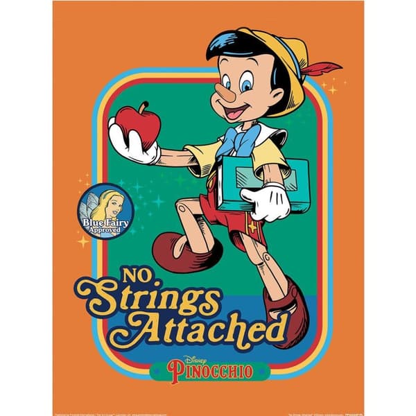 Pinocchio No Strings Attached Print Multicoloured 40cm x 0.21cm x 30cm