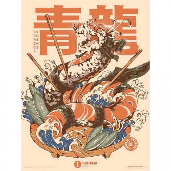 Ilustrata Dragon Sushi Print