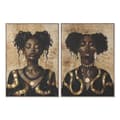 Miniatyrbild 1 av 4: Tavla Home ESPRIT Svart Gyllene Kvinna 103 x 4,5 x 143,5 cm (2 antal)