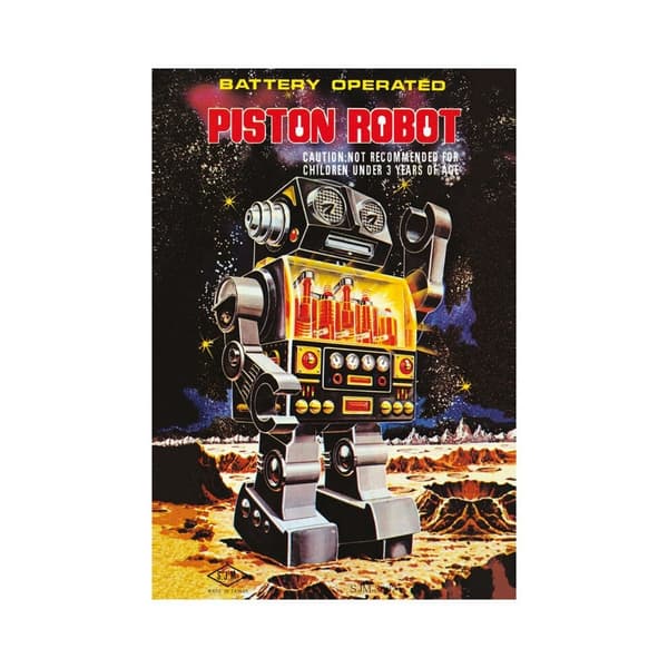 Pyramid International Battery Operated Piston Robot Mounted Print Multicoloured 40cm x 30cm