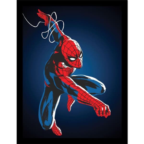 Spider-Man Web Line 2 Framed Poster Blue/Red 40cm x 30cm