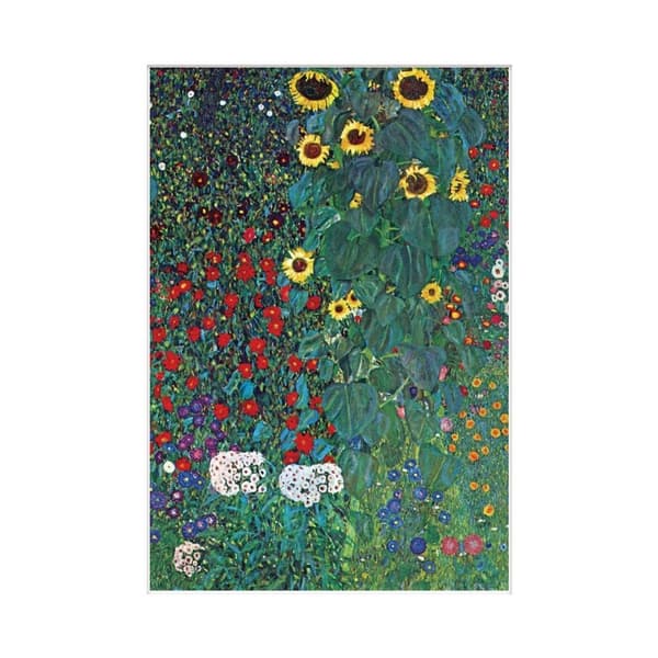 Gustav Klimt Garden Mounted Print Green/Red/Yellow 40cm x 30cm