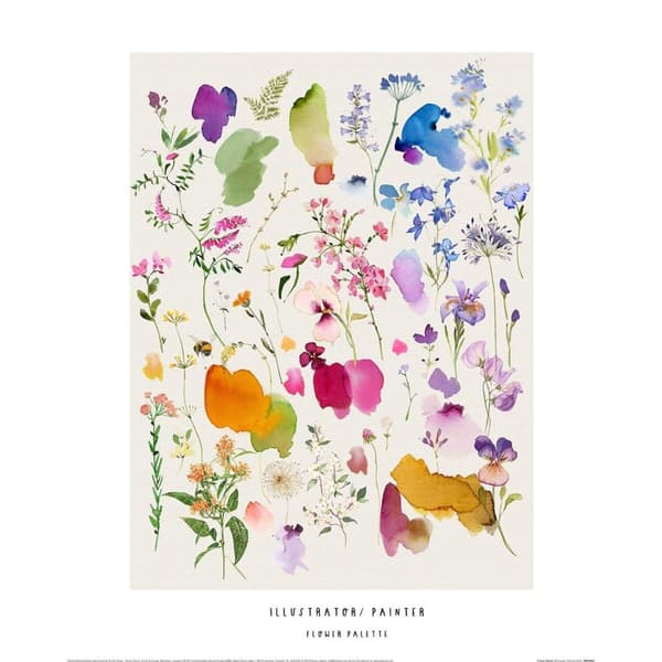 Summer Thornton Flower Palette Paper Print