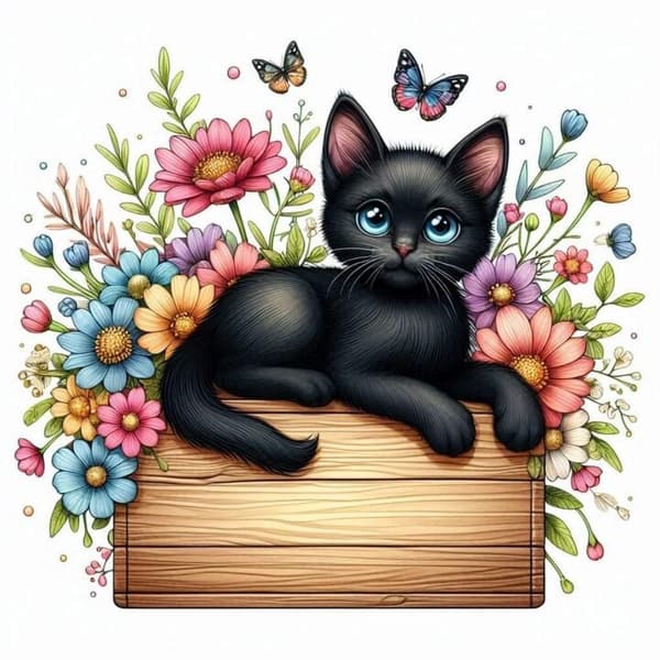Söt Katt Affisch 40x50 cm