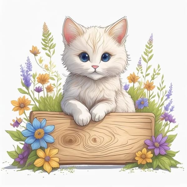 Söt Katt Affisch 50x70 cm