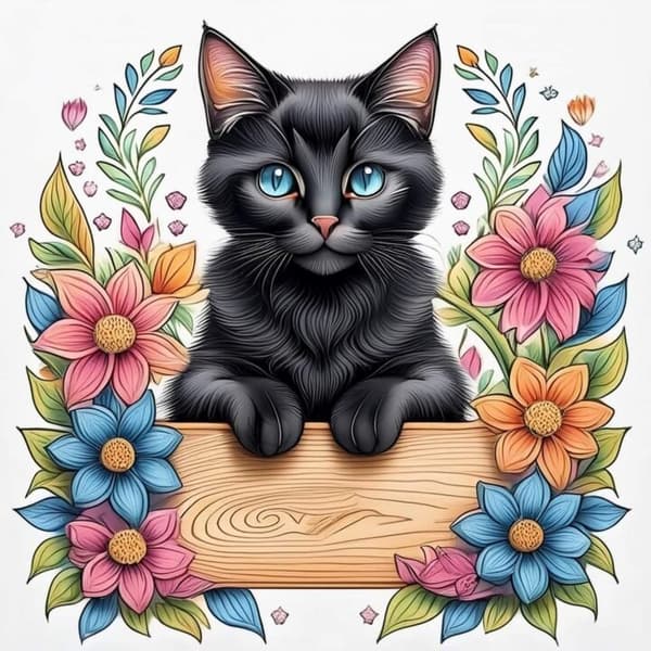 Söt Katt Affisch 40x50 cm