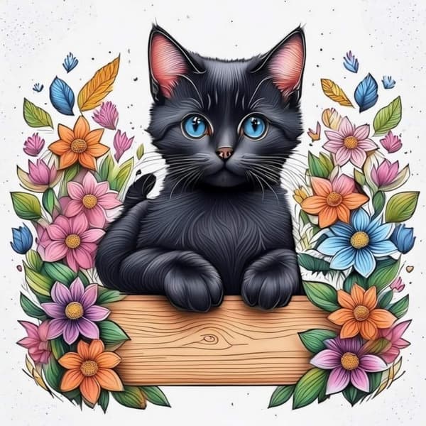 Söt Katt Affisch 50x70 cm
