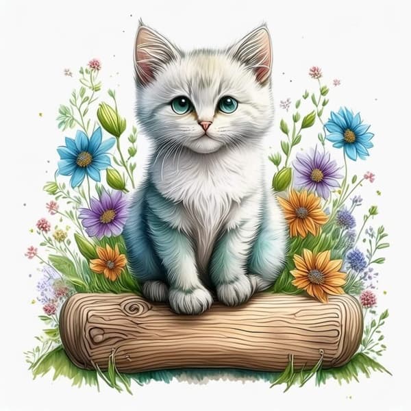 Söt Katt Affisch 30x40 cm