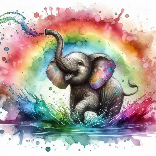 Elefant Affisch 50x70 cm