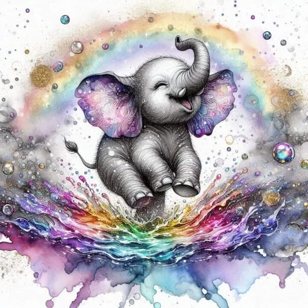 Elefant Affisch 30x40 cm