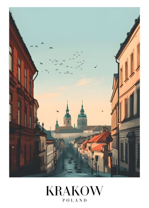 Krakow Poland Affisch/Poster/Print/Tavla