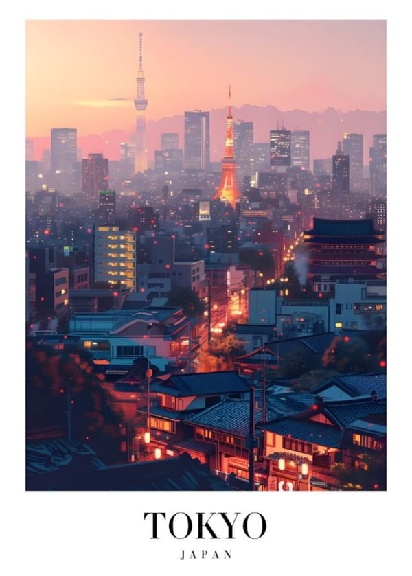 TOKYO JAPAN Affisch/Poster/Print/Tavla