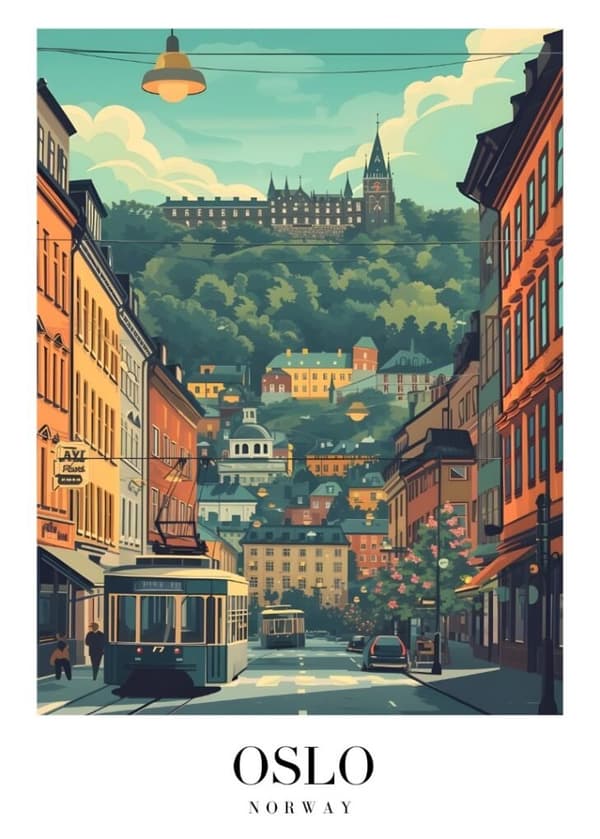 OSLO NORWAY Affisch/Poster/Print/Tavla