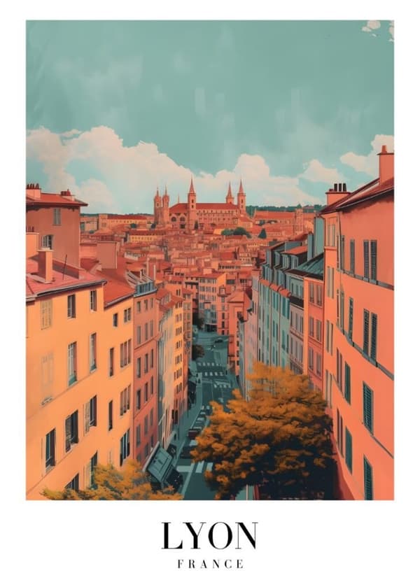 LYON FRANCE Affisch/Poster/Print/Tavla