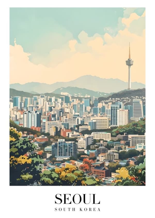 SEOUL SOUTH KOREA Affisch/Poster/Print/Tavla