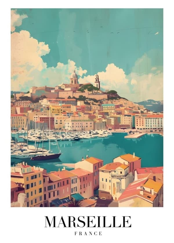 MARSEILLE FRANCE Affisch/Poster/Print/Tavla