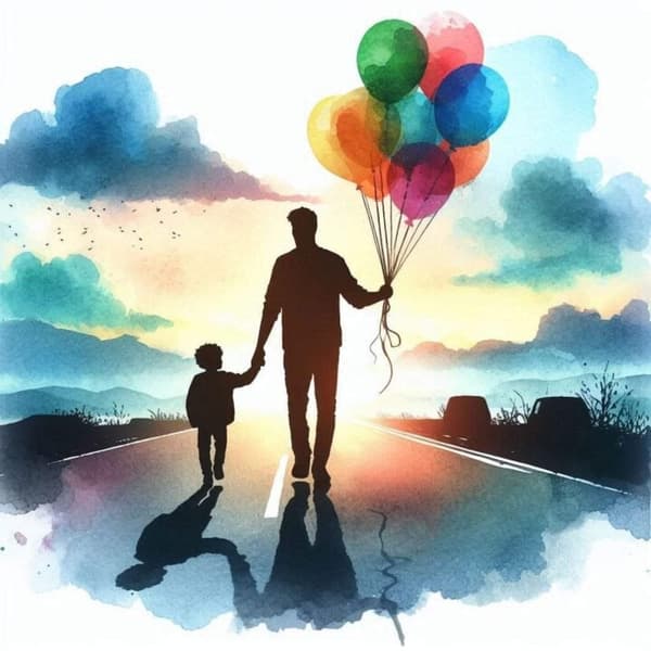 Far och son-poster 21x30 cm