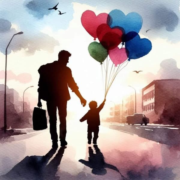 Far och son-poster 40x50 cm