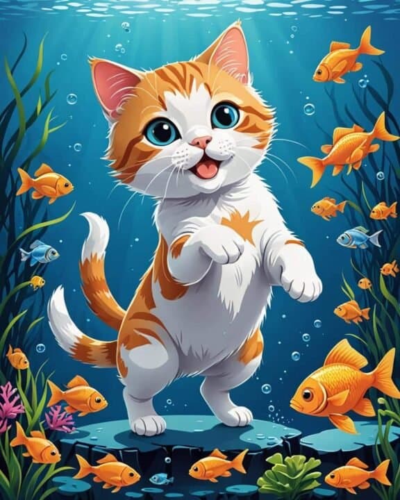 Katt Affisch 50x70 cm